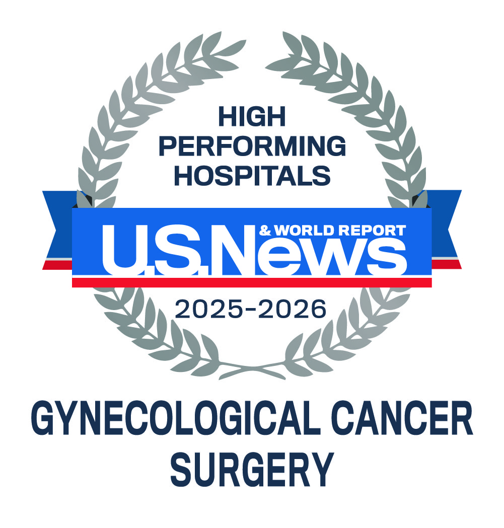U.S. News & World Report badge for gynecologic cancer care for 2025-2026