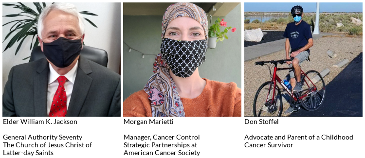 collage of people wearing masks