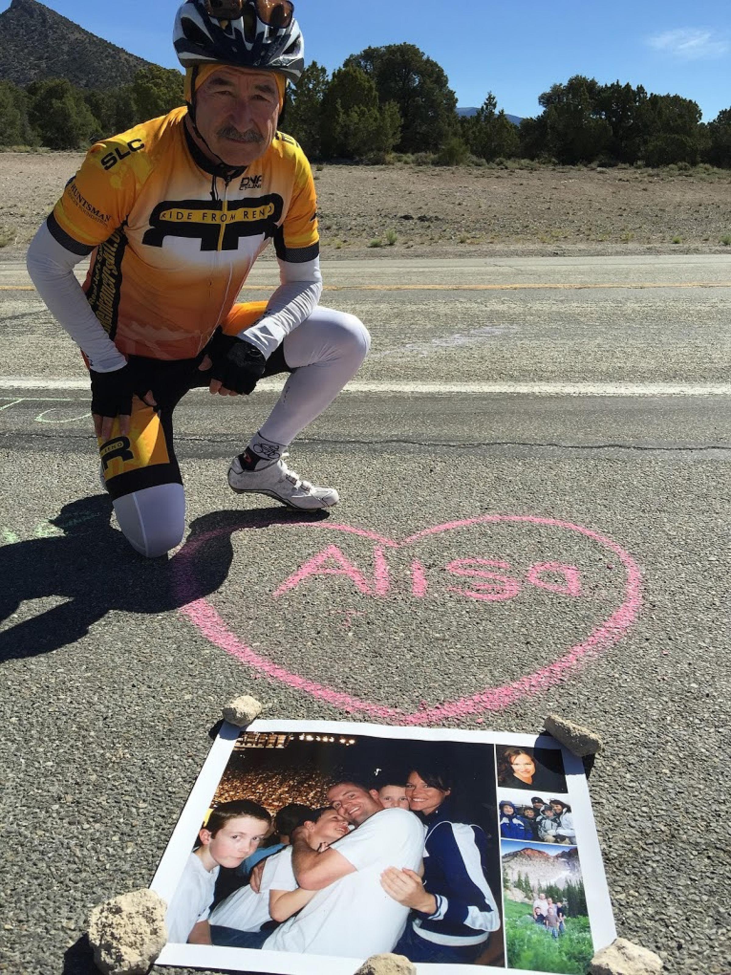 Rich Linton by a picture of his daughter in law