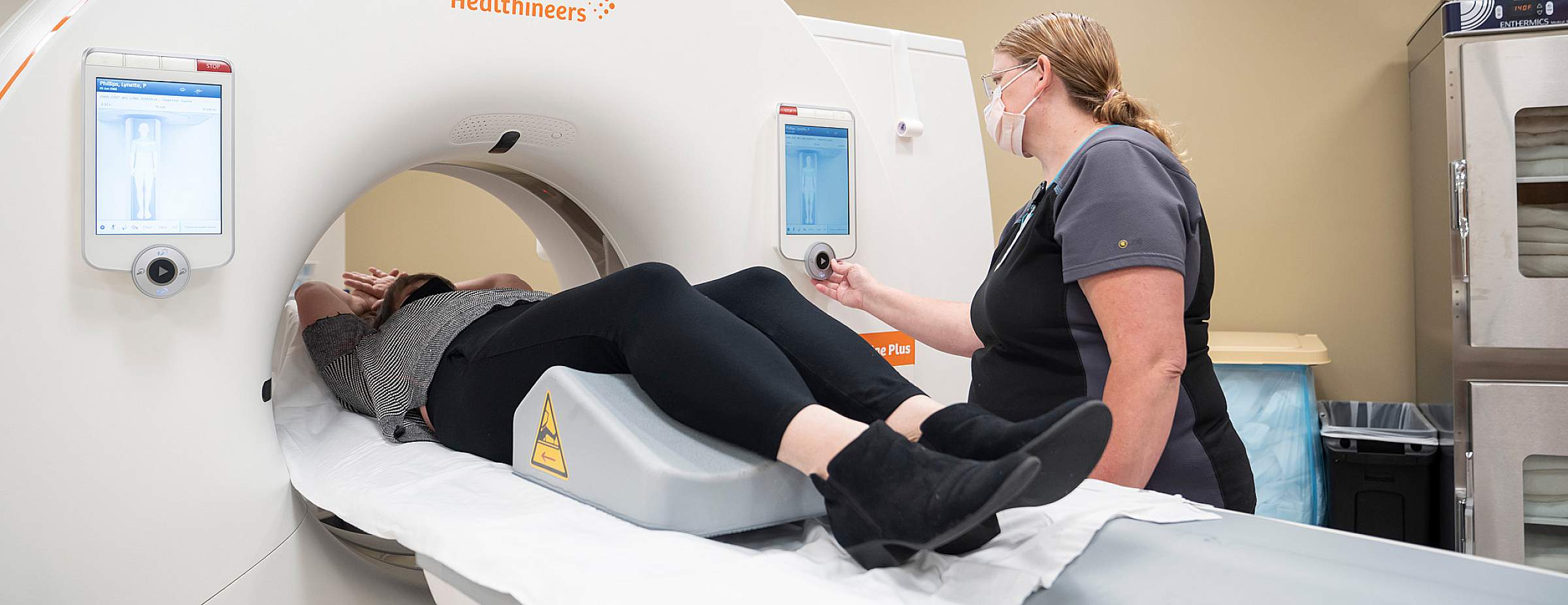 Patient getting a PET scan
