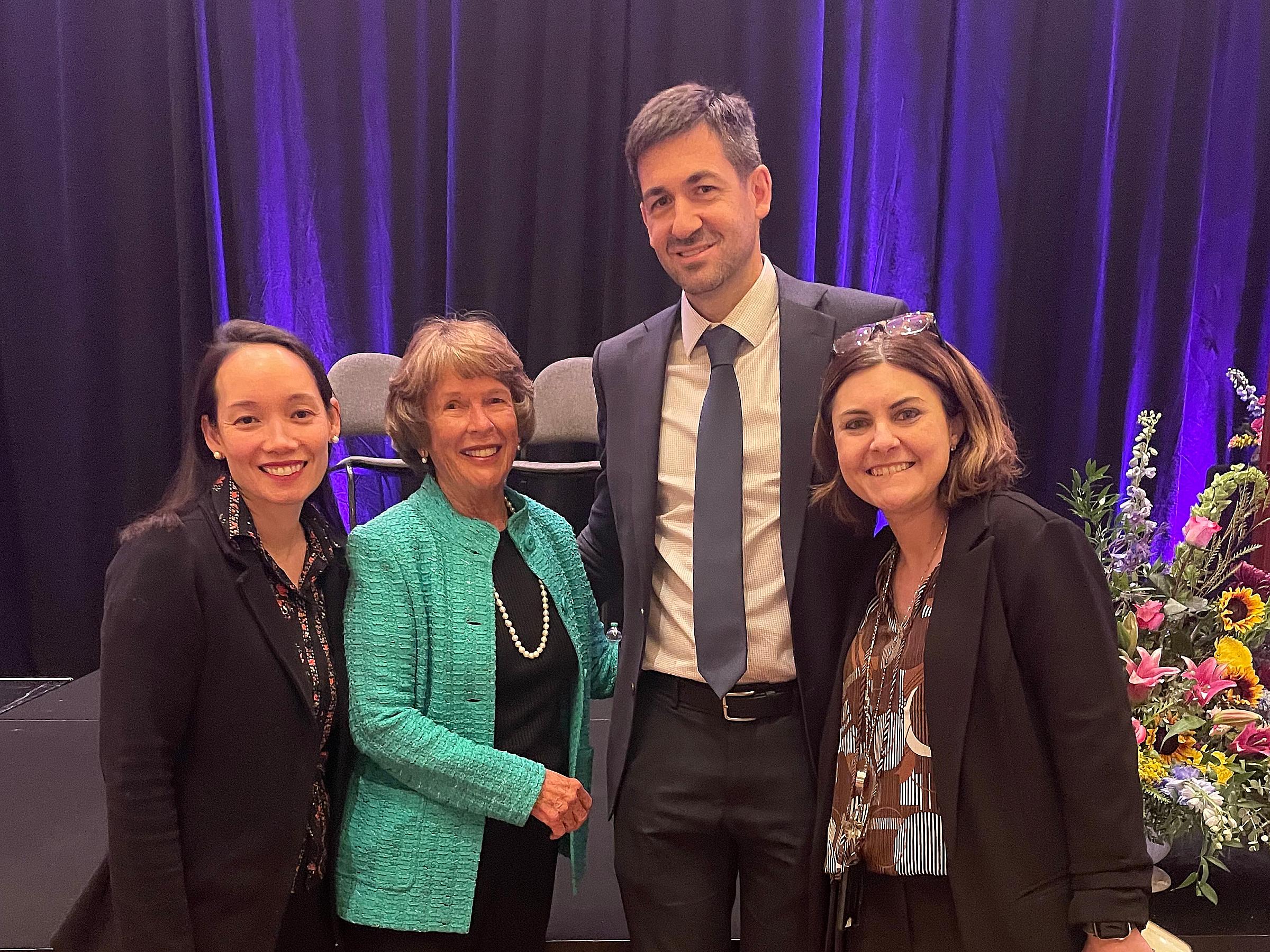 (Left to right) Theresa Werner, MD, Karen Huntsman, Shane Lloyd, MD, and Heloisa Soares, MD