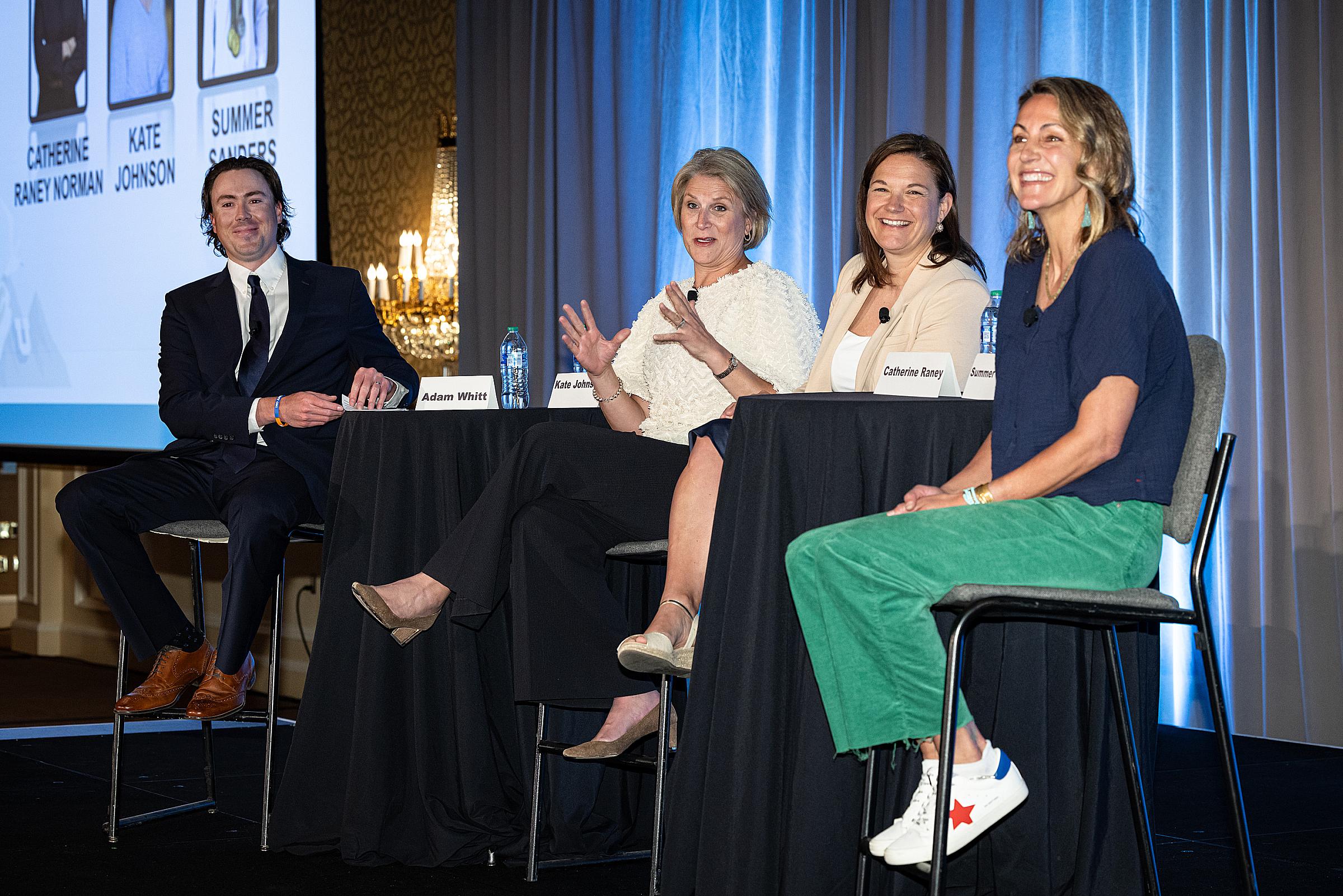 (Left to right) Adam Whitt, Kate Johnson, Catherine Raney Norman, and Summer Sanders