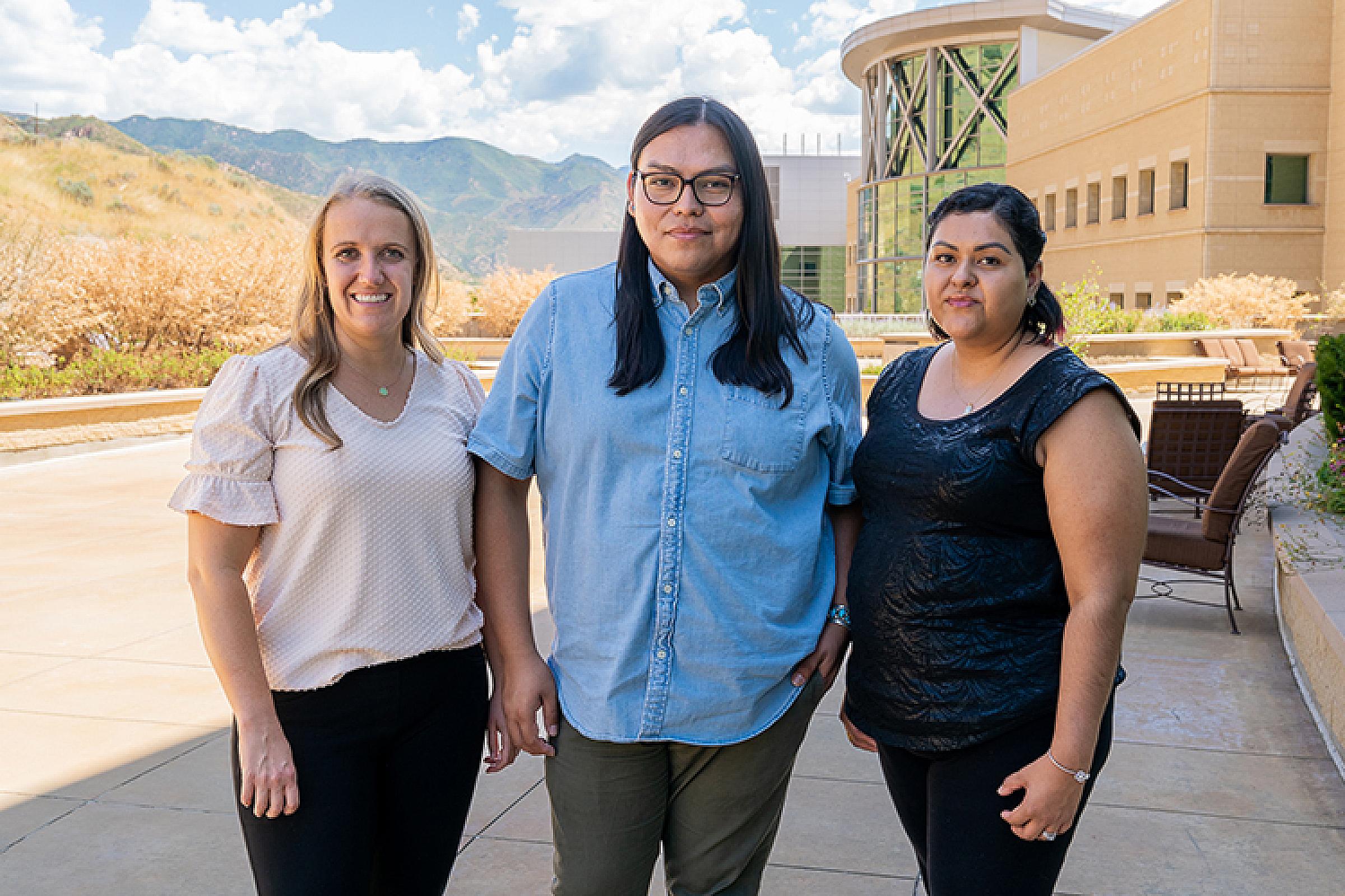 Huntsman Cancer Institute Patient Navigators Karlie Allen, Nathan Begaye, and Liliana Mulato
