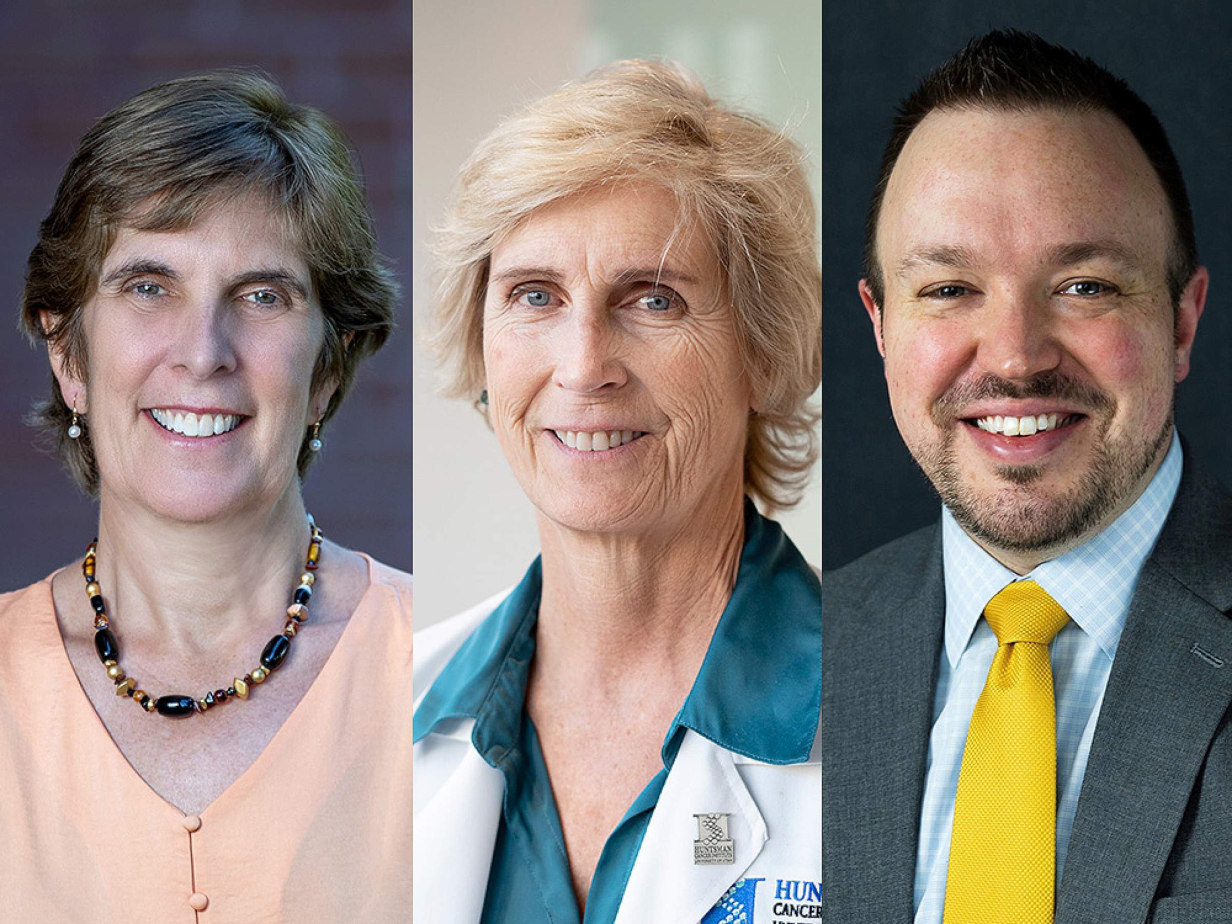 Left to right: Catherine Staes, PhD, MPH, RN; Anna Beck, MD; Jordan McPherson, PharmD, MS, BCOP