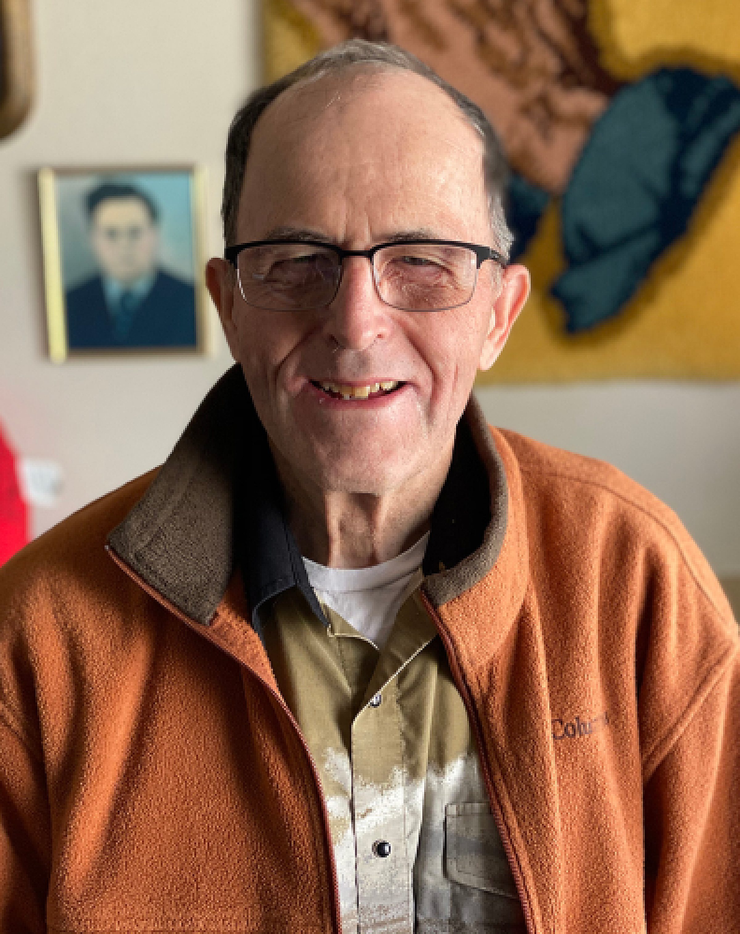 Robert Gamble in orange jacket