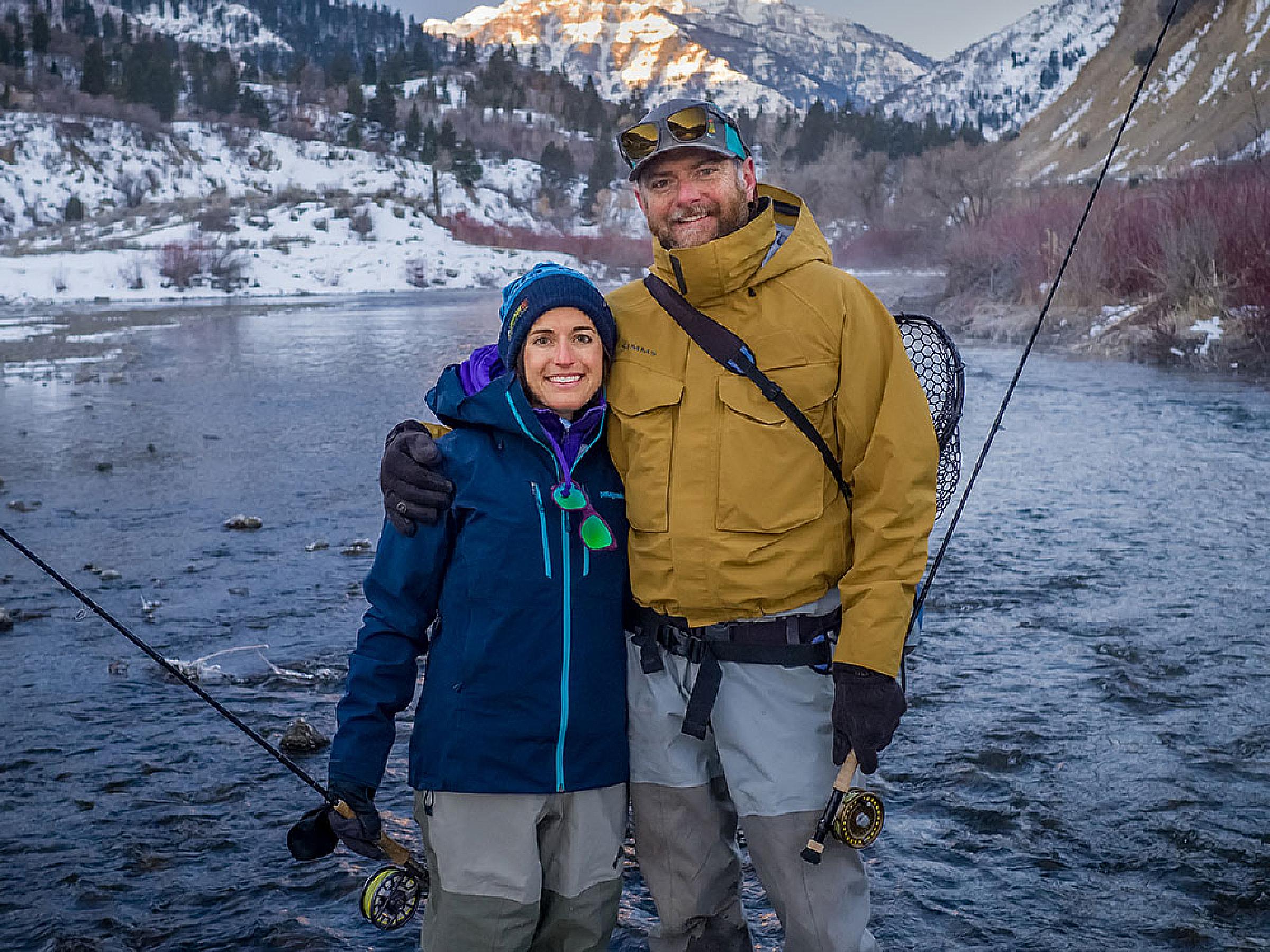 Kara and Spencer Byrne Outside Fishing