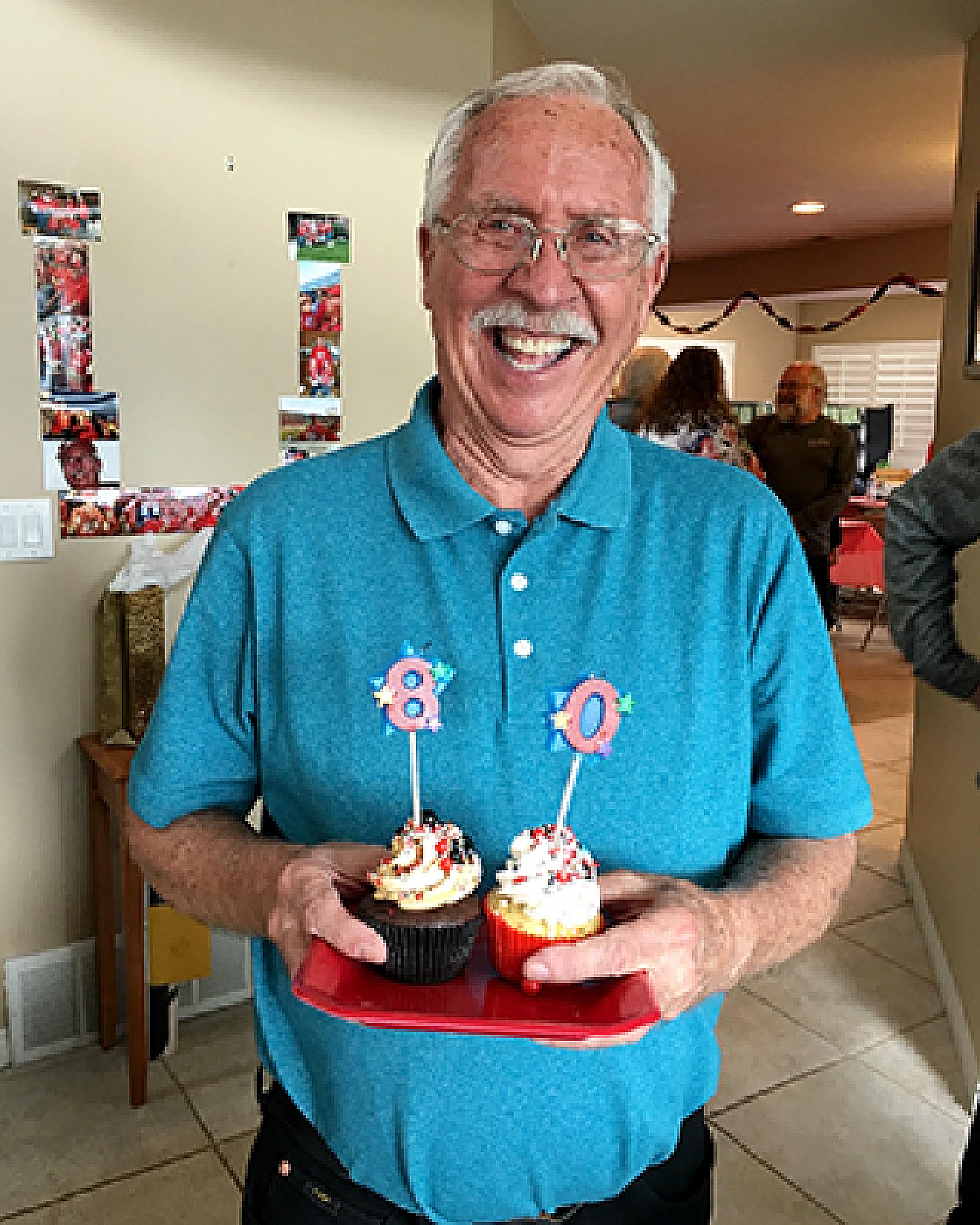 Gary Canham on his 80th birthday