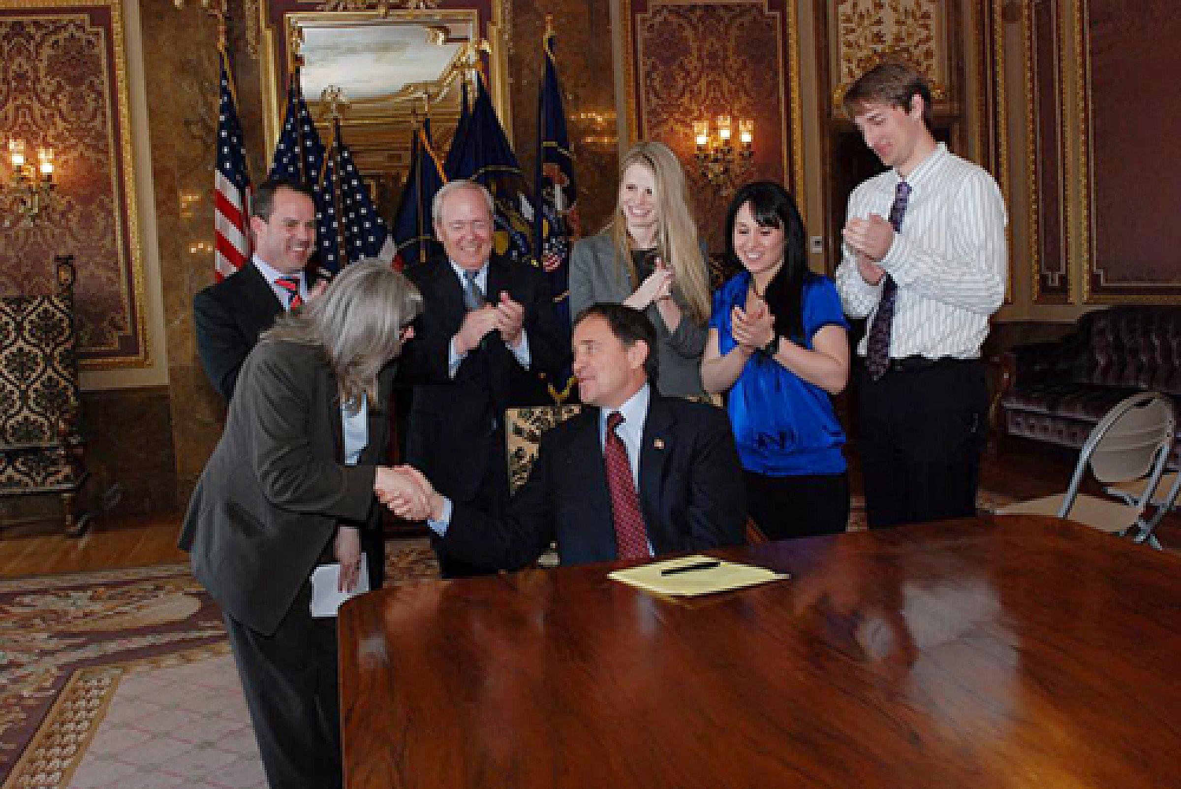 MaryAnn and other advocates with Governor Herbert