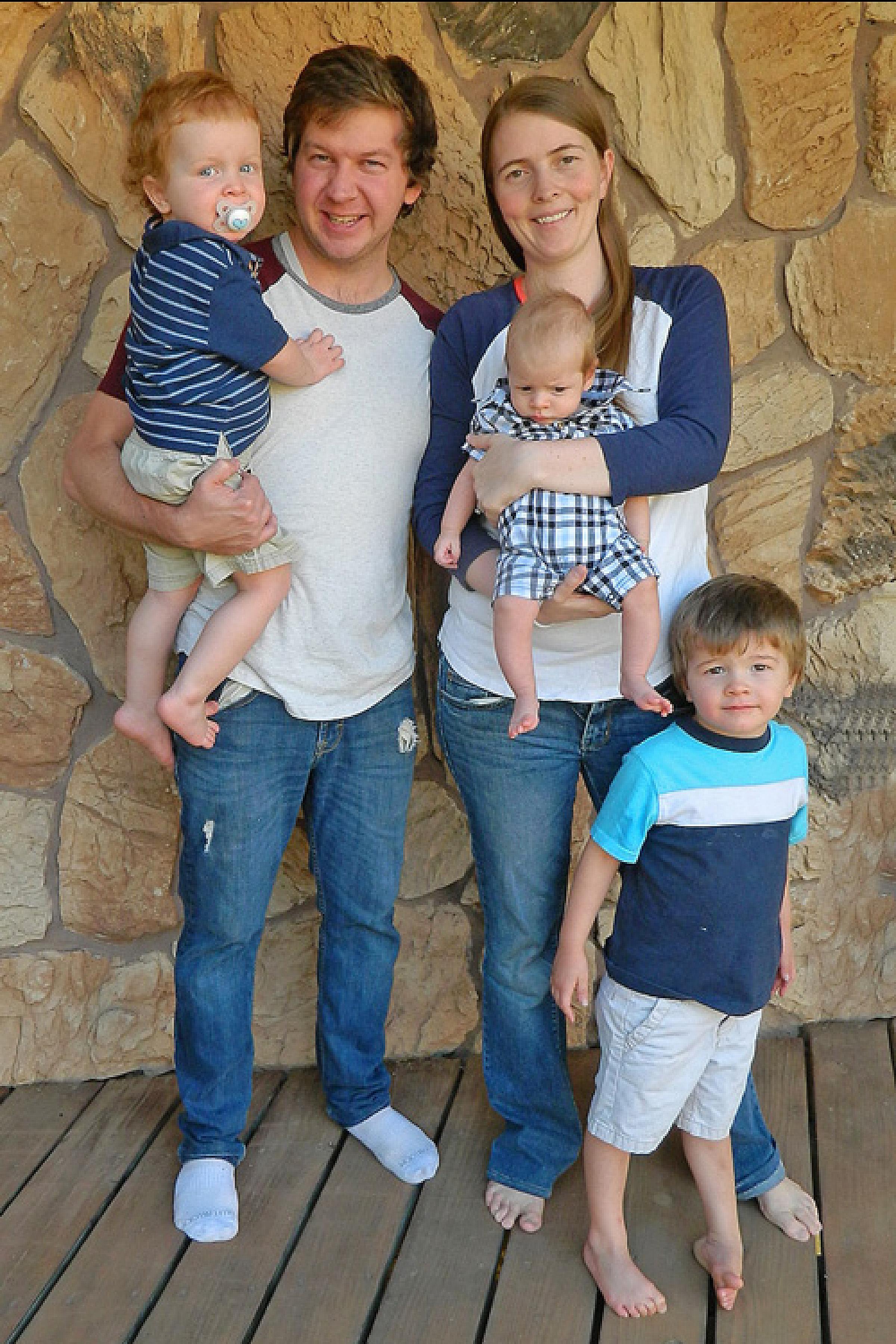 Elise Grant poses with her family
