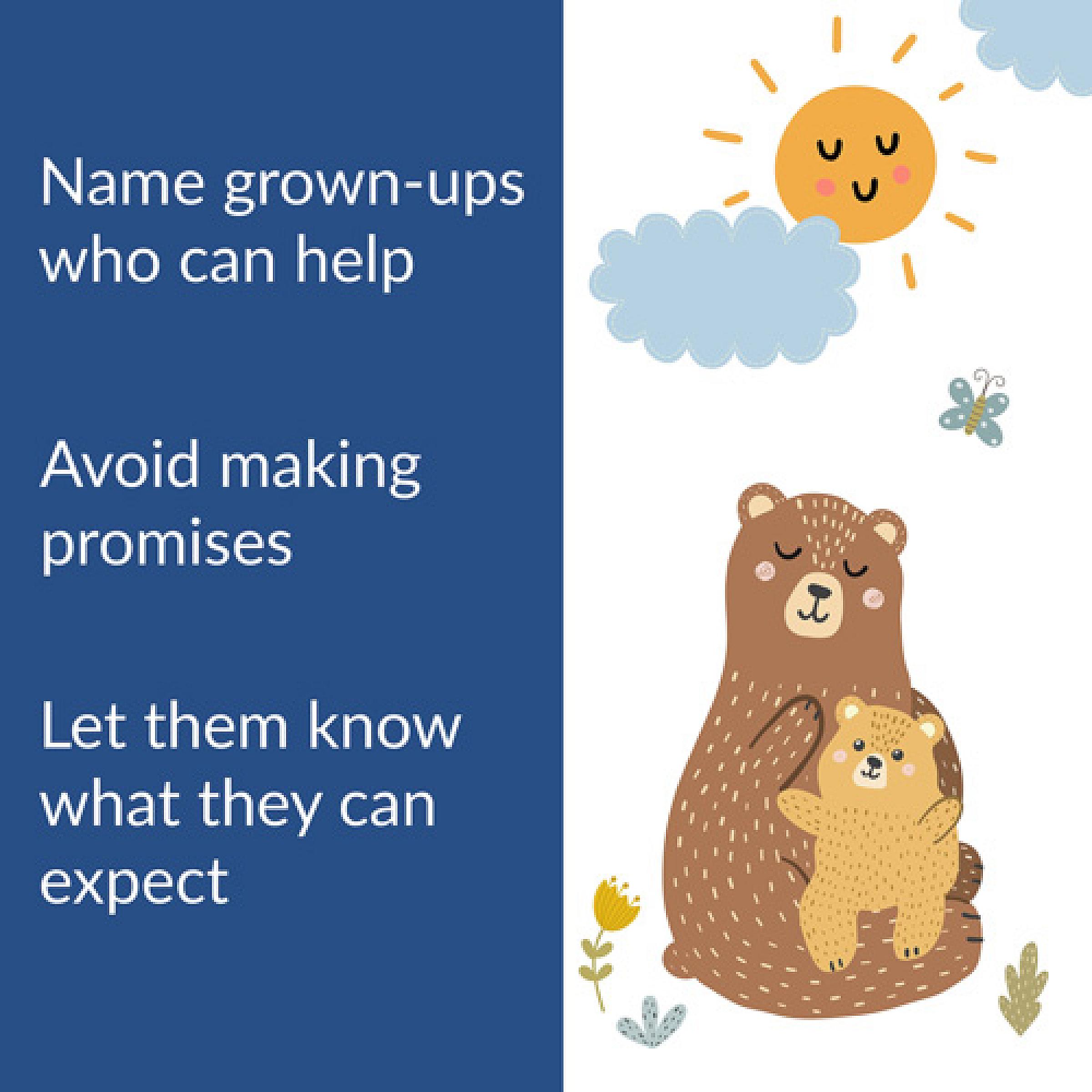 Stylized illustration of a bear parent and child