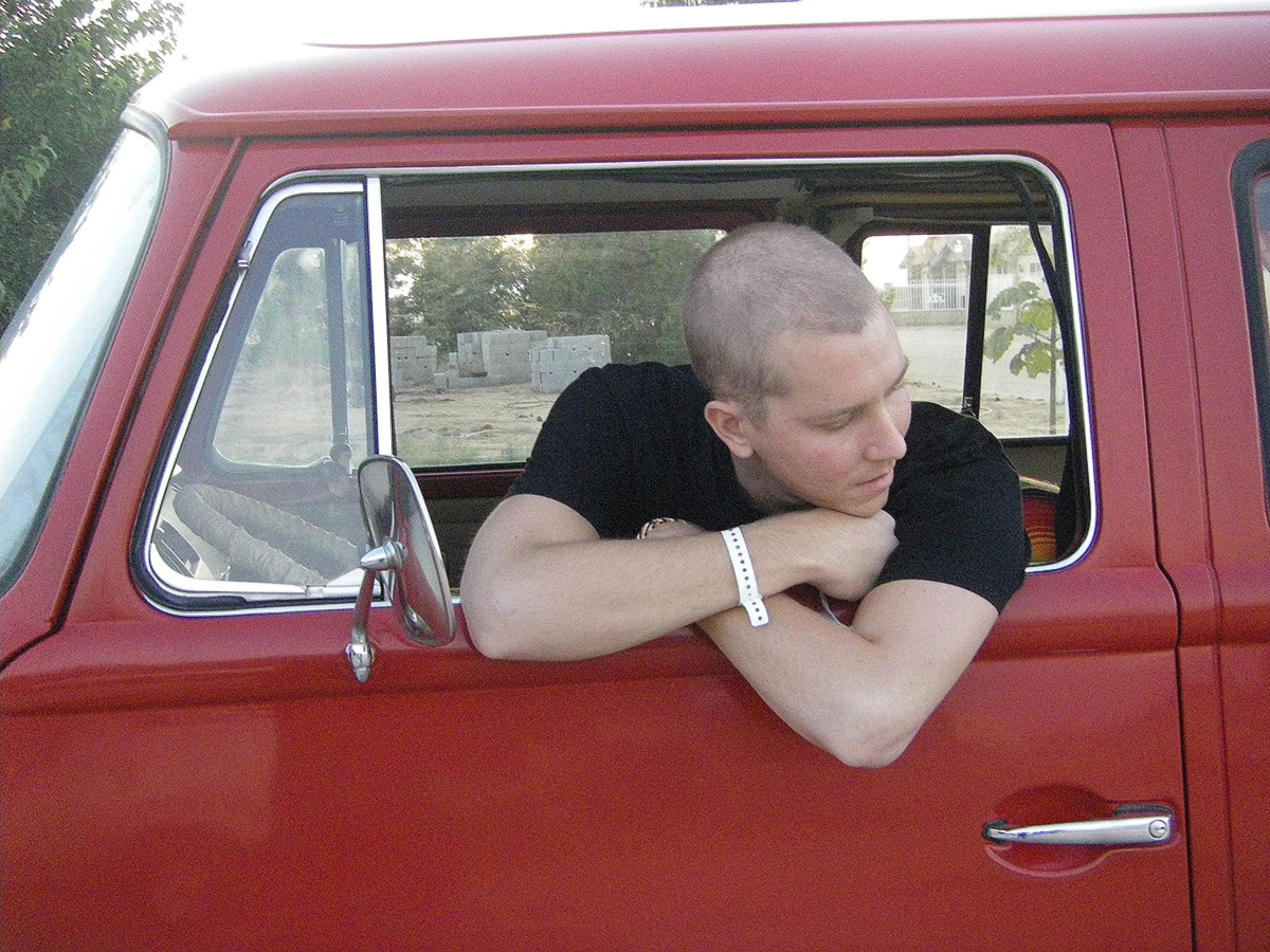 Trey Thompson in his truck