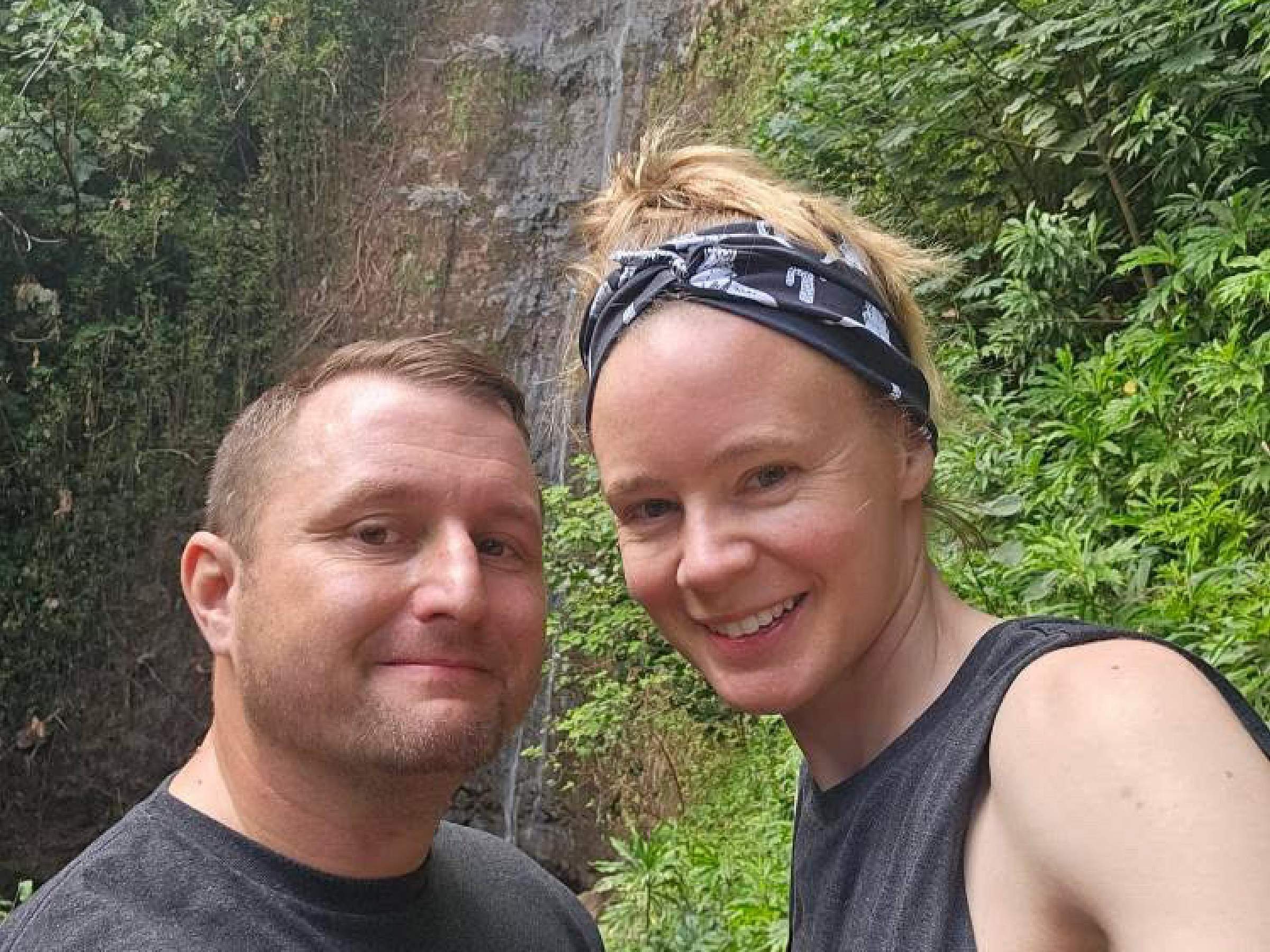 Samantha Murrell and her husband on a hike
