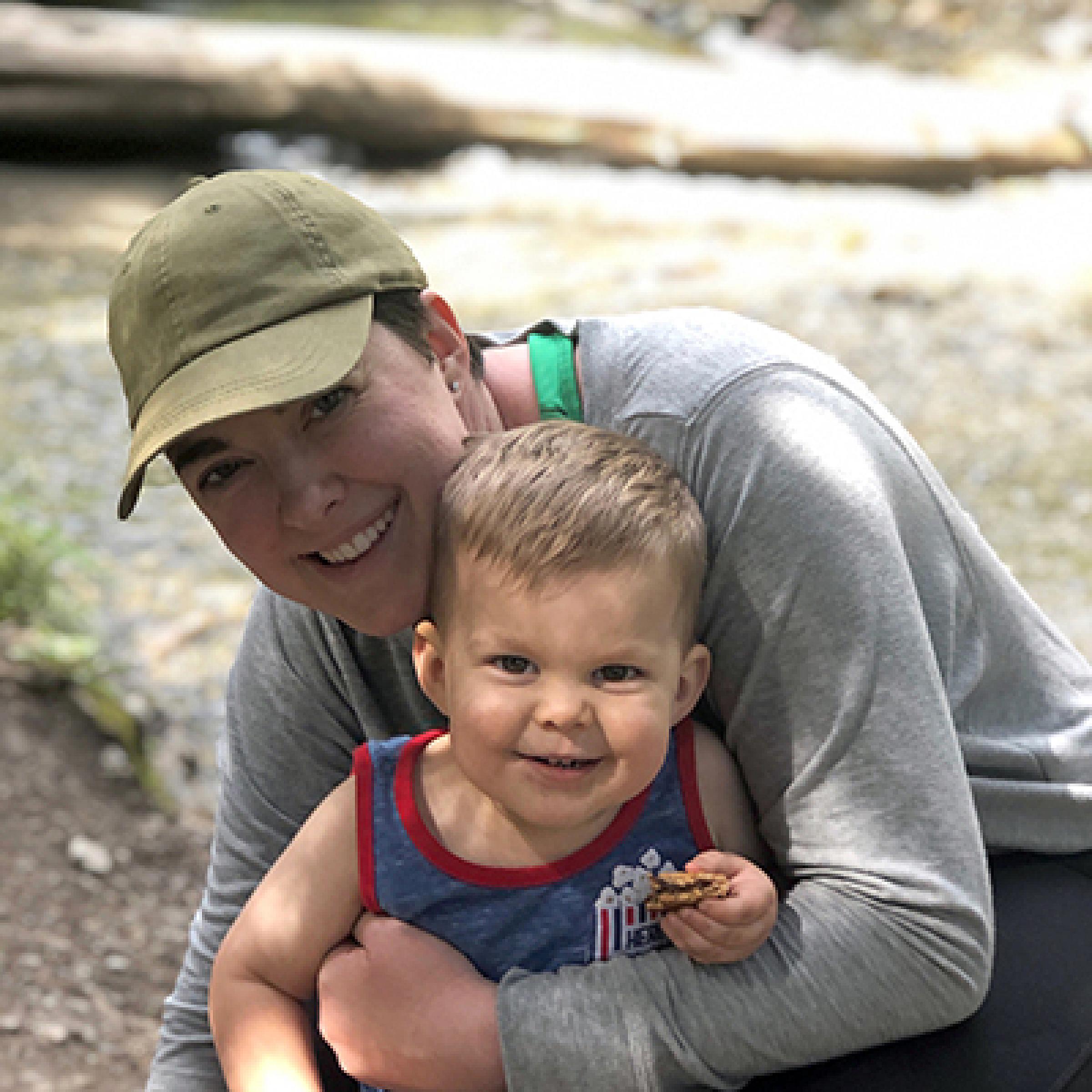 Krista Park Outside with Her Young Son