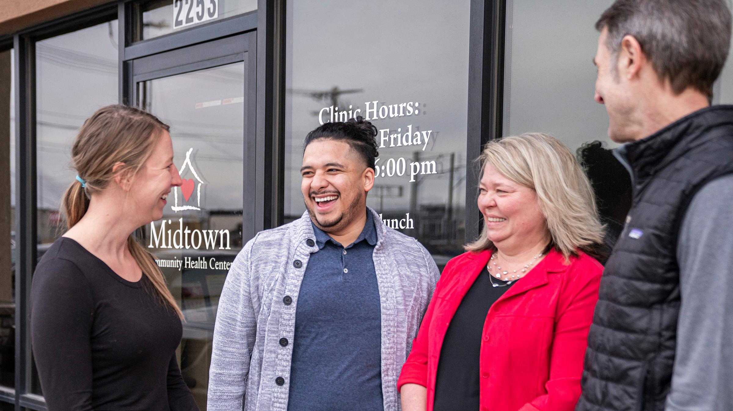 (Left to right) Chelsey Schlechter, Josh Alvarez, Tracey Siaperas, and David Wetter
