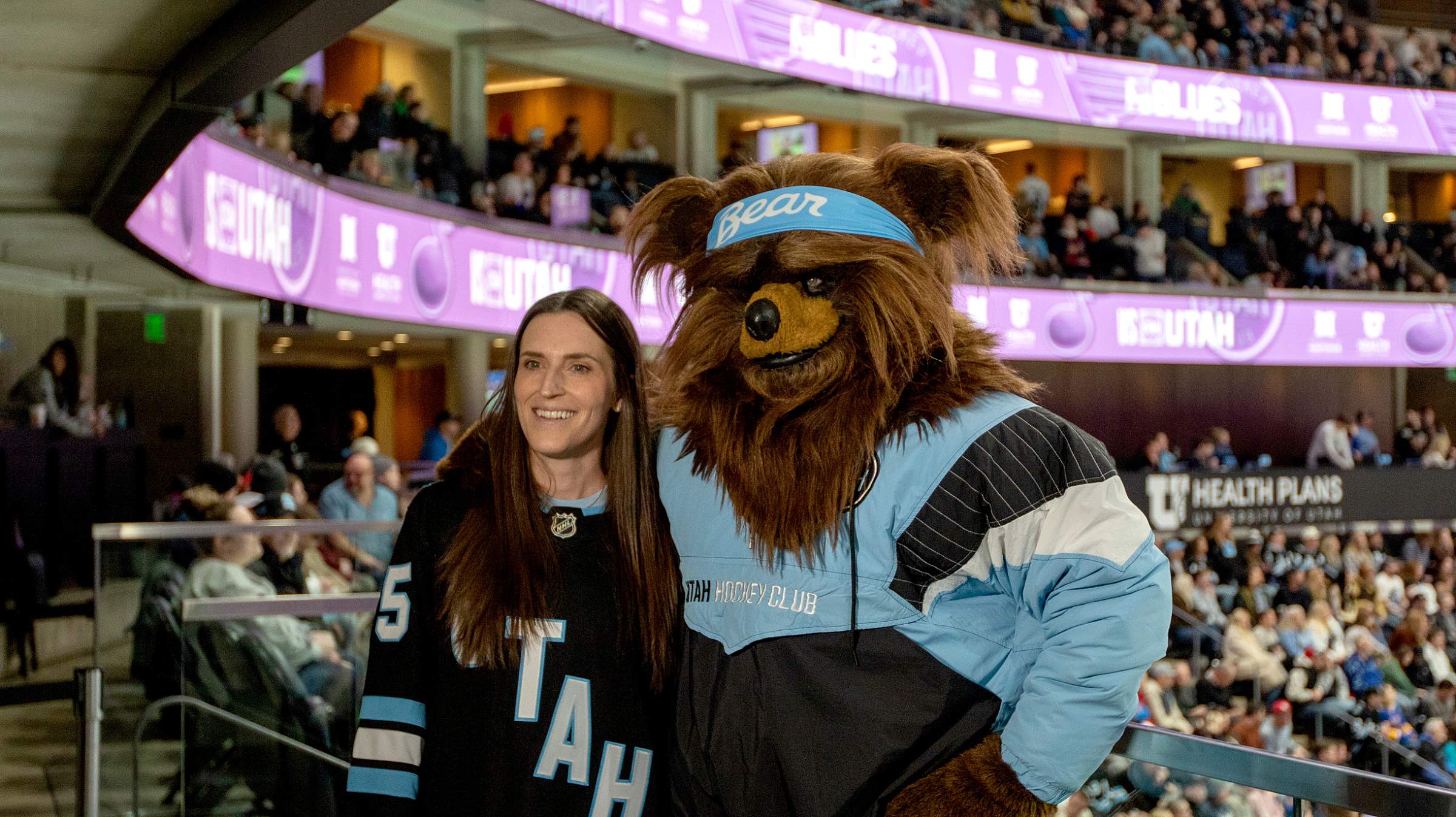 Morgan Marietti with Hockey Bear