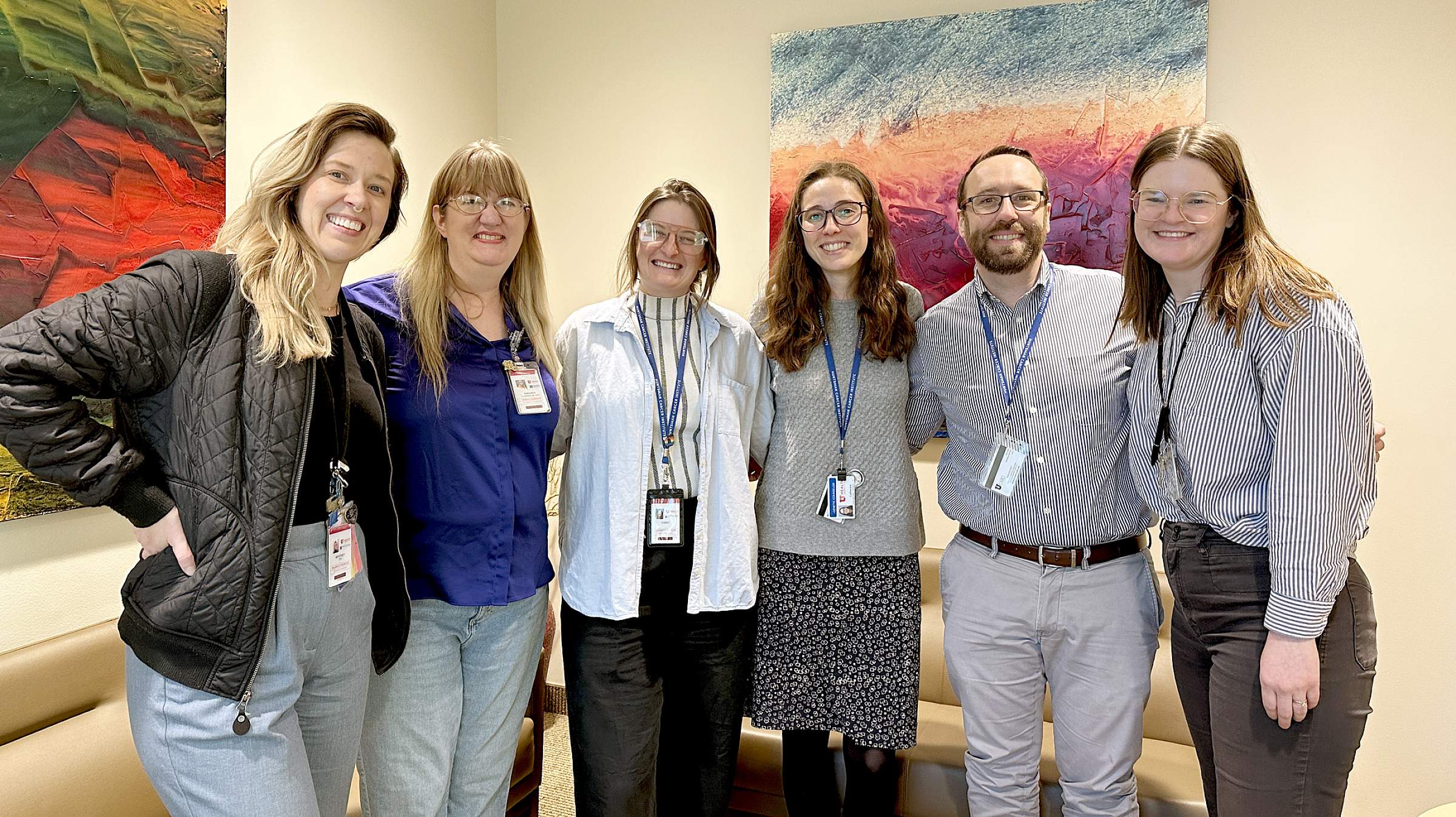 Whitney Maxwell (left) with coworkers on Genetic Counselor Day in 2024