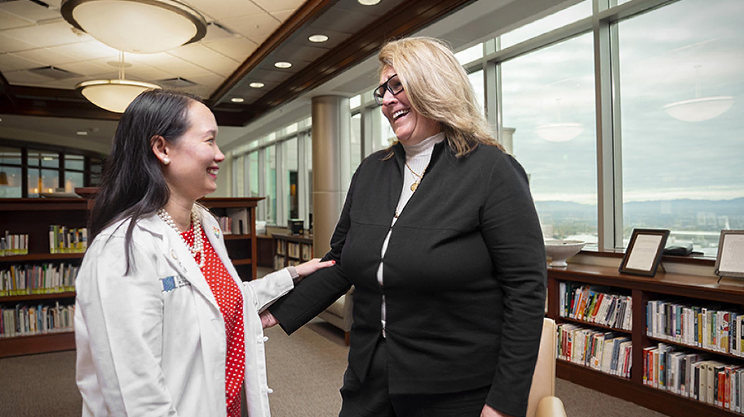 Dr. Werner with long-time patient, Carine Clarke