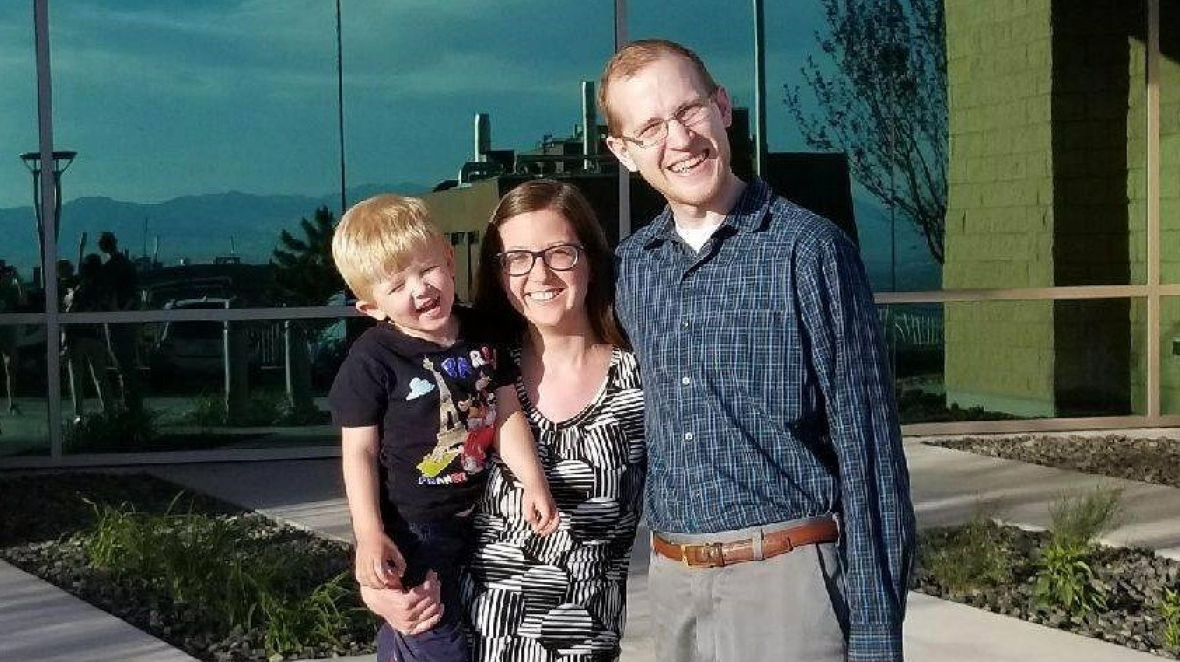 Selden family outside Huntsman Cancer Institute