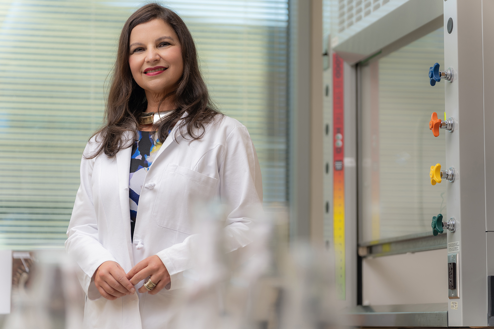 Liliana Werner, MD, PhD, in her lab at the John A. Moran Eye Center.