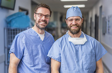 From left, Douglas Marx and Jeremiah A. Alt, founders of the university’s thyroid eye disease program.
