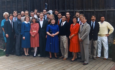 Moran’s growing faculty in 1989.