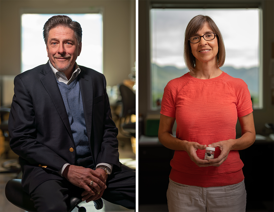 From left, Gregory S. Hageman, PhD, SCTM executive director; and Brandi L. Williams, PhD, chromosome 10 research leader.