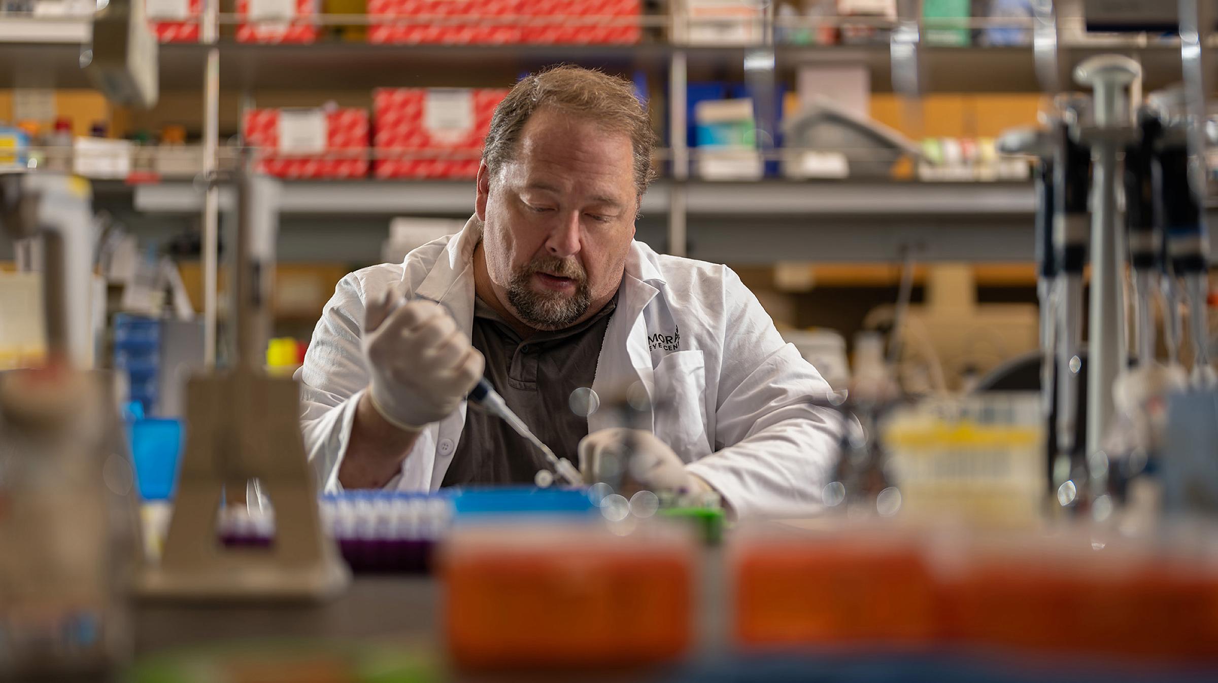 Researcher Nathan A. Seager works in the SCTM lab.