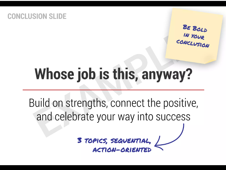 A slide to promote discussion, has the question "Whose job is this, anyway?" on it.