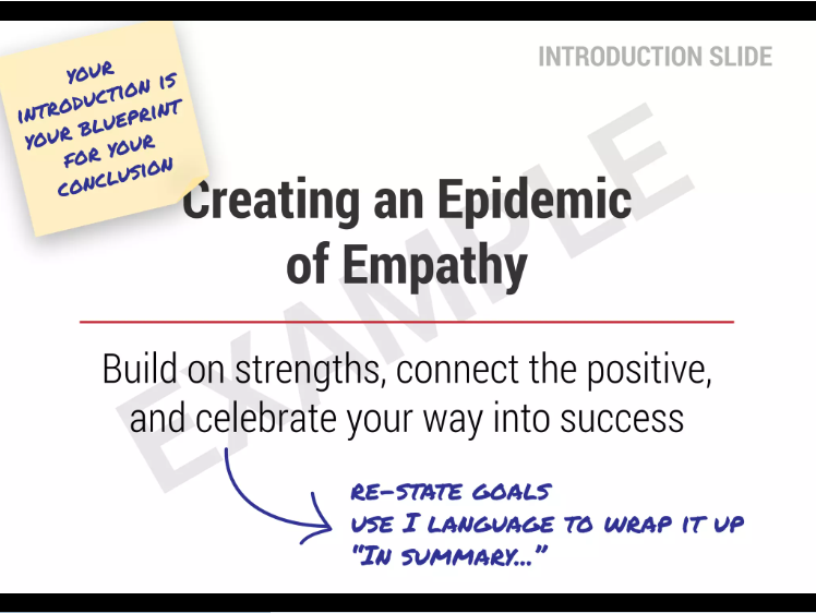 Introduction slide to a meeting regarding "Creating an Epidemic of Empathy".