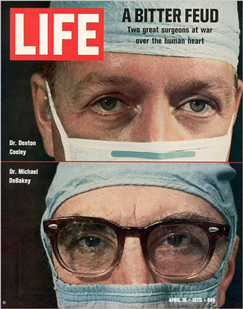 Cover of Life Magazine with Dr. Cooley and Dr. DeBakery on it.