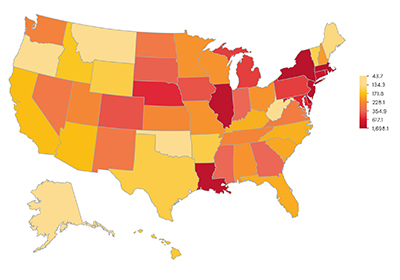 COVID Map Gradient