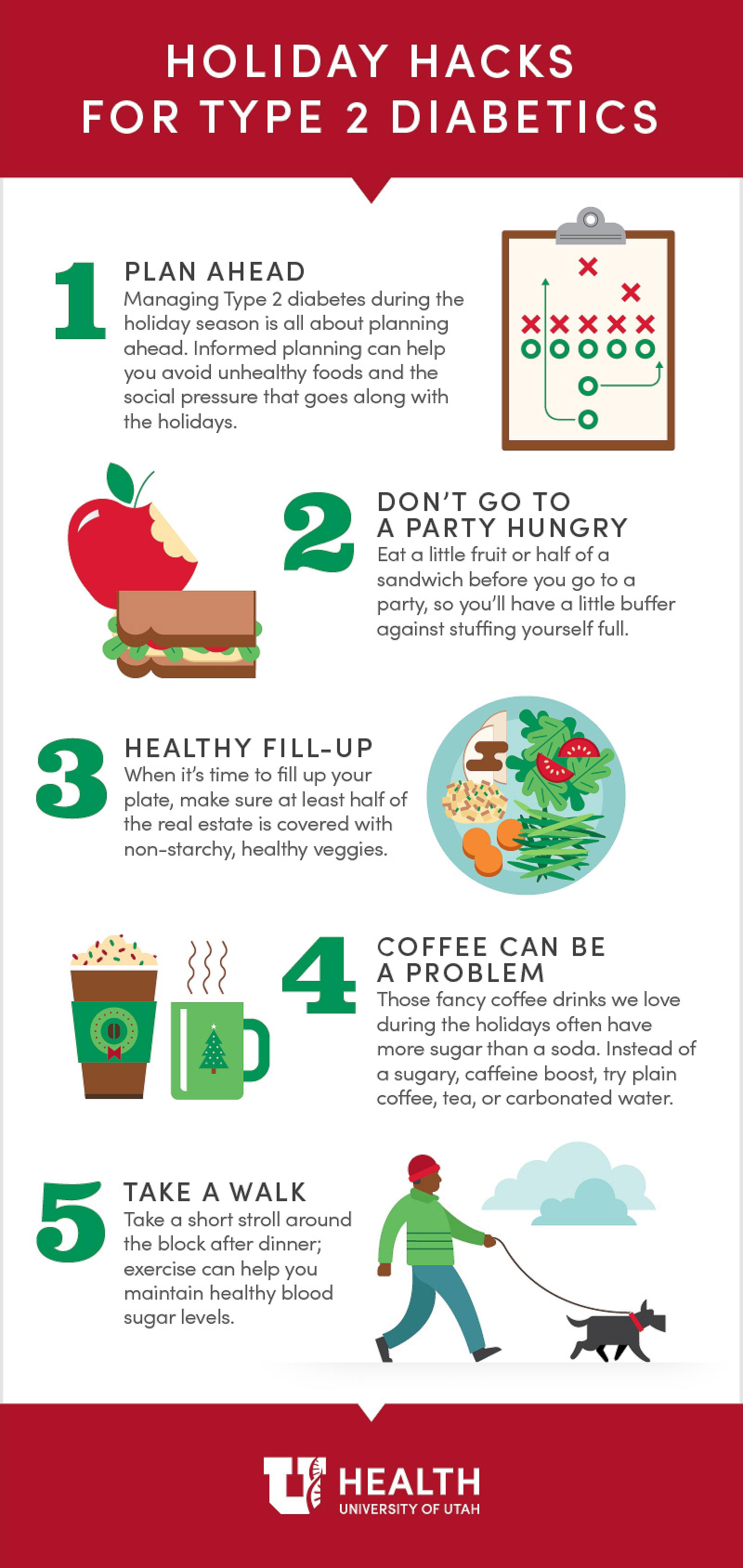 Holiday Hacks for Type 2 Diabetics Infographic