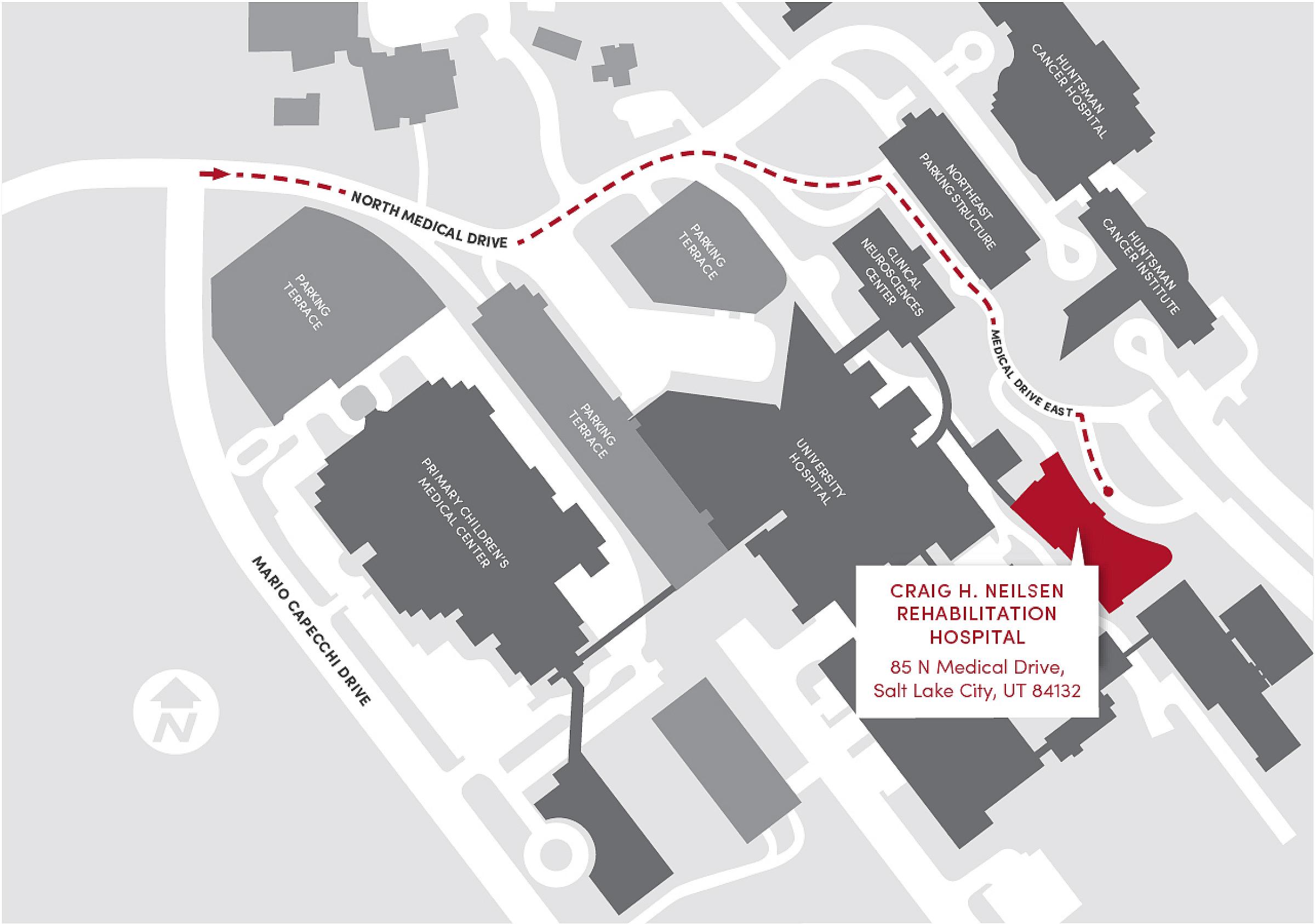 Craig H. Neilsen Rehabilitation Hospital Driving Directions Map