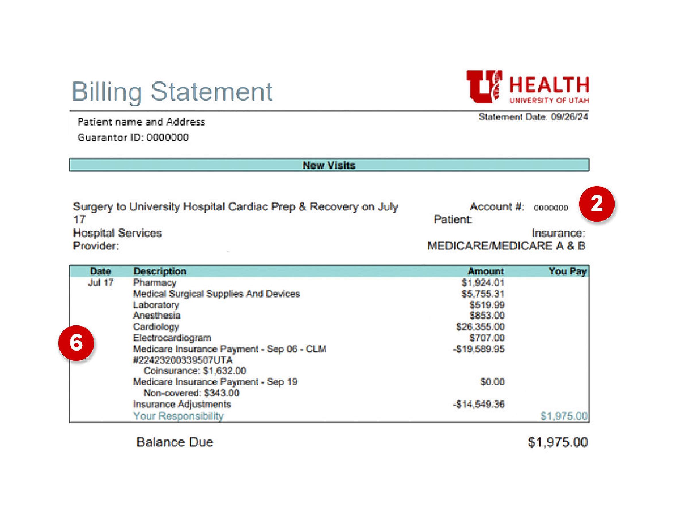 Example billing statement side 2