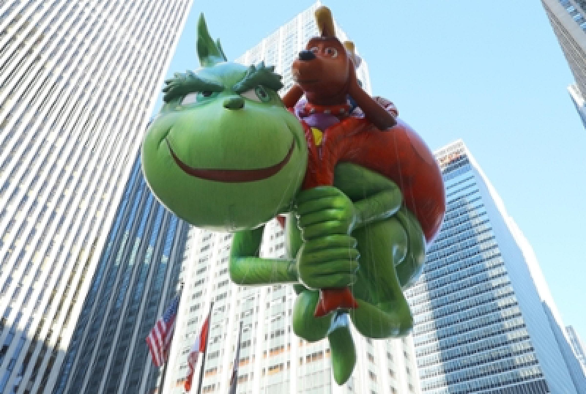 Grinch parade balloon