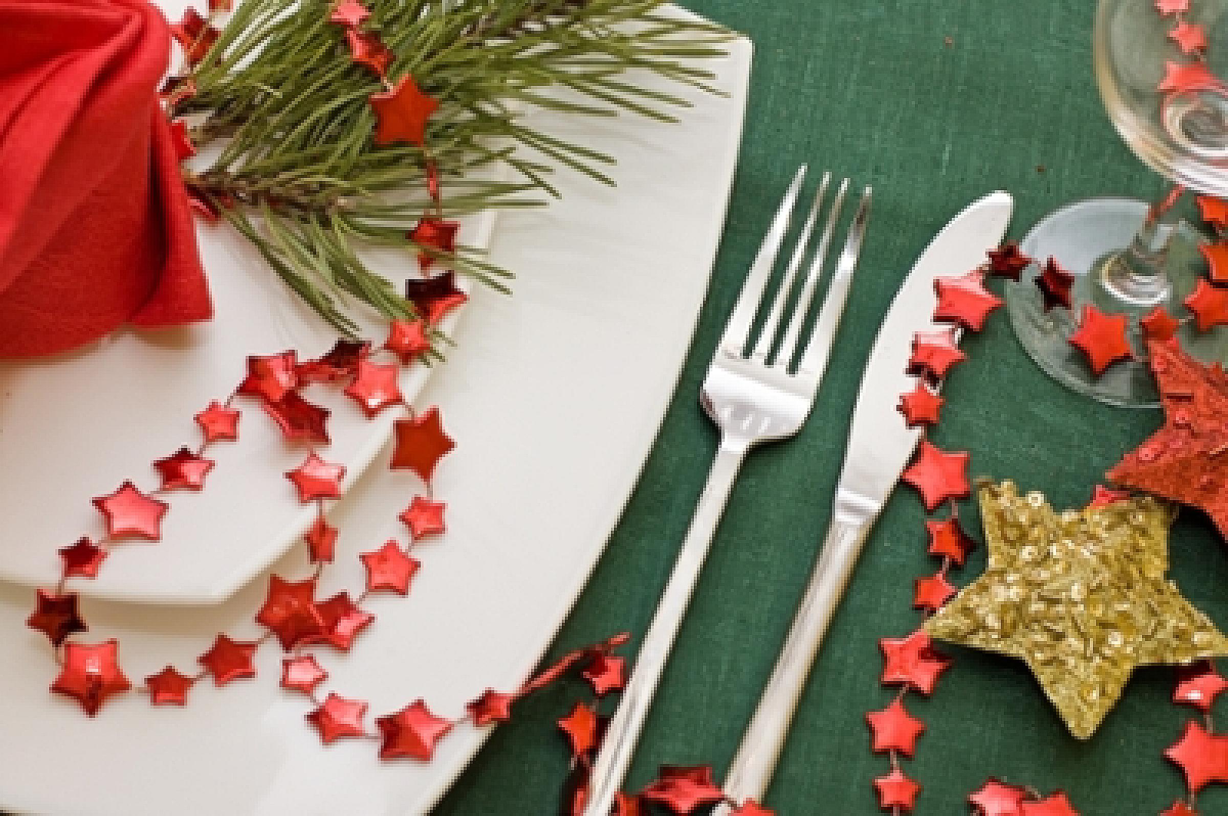 Table setting for holiday