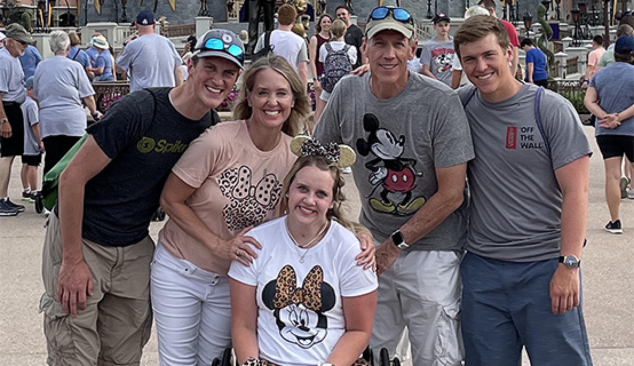 Sarah Frei, amputee program patient, and family