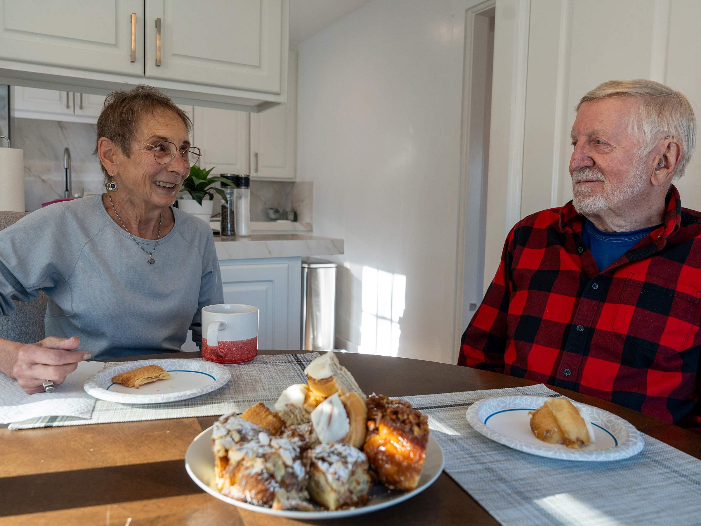 Judy Reide Enjoying Breakfast with her Husband