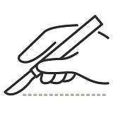 Icon of a hand holding a scalpel
