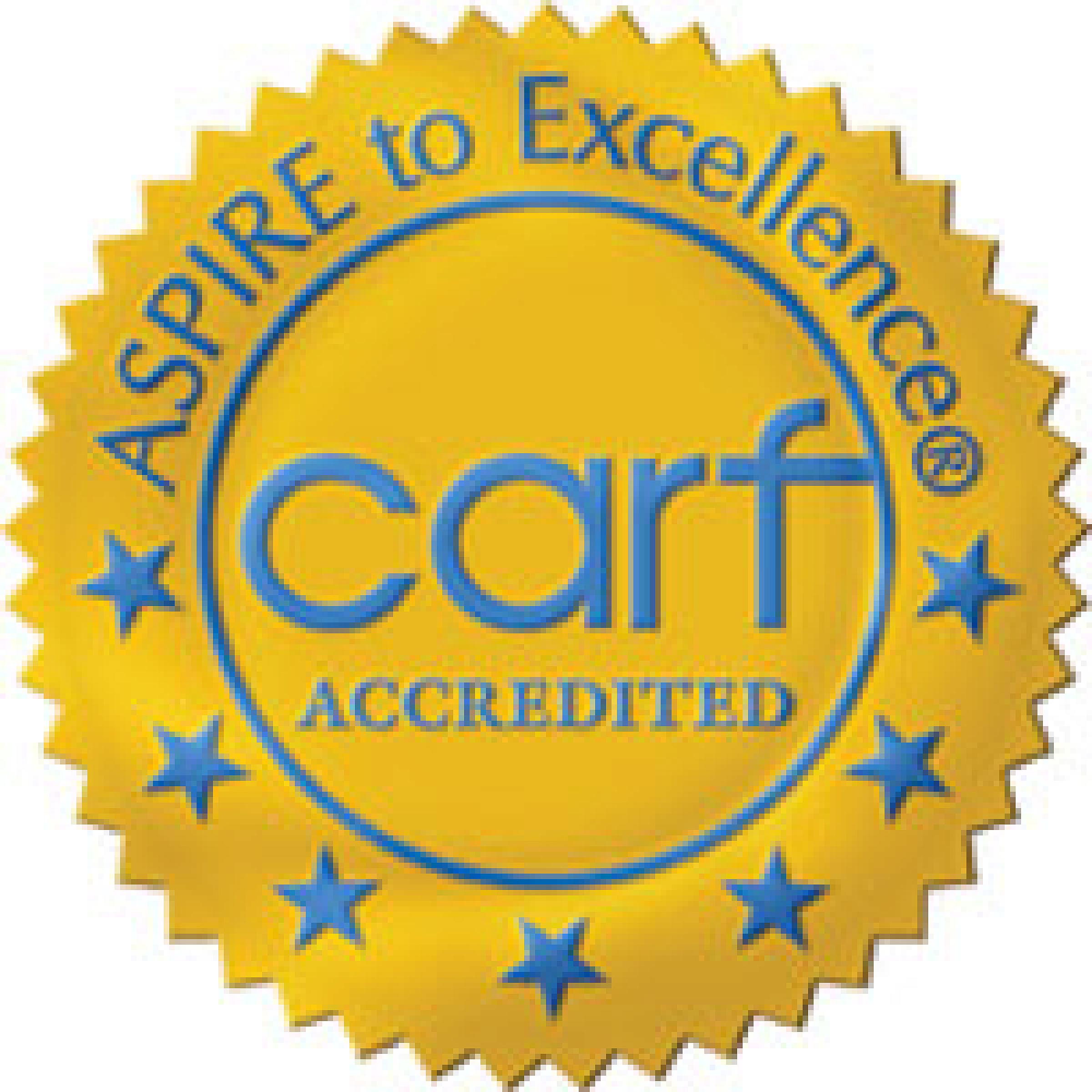 Carf Accredited seal for Huntsman Mental Health Institute at University of Utah