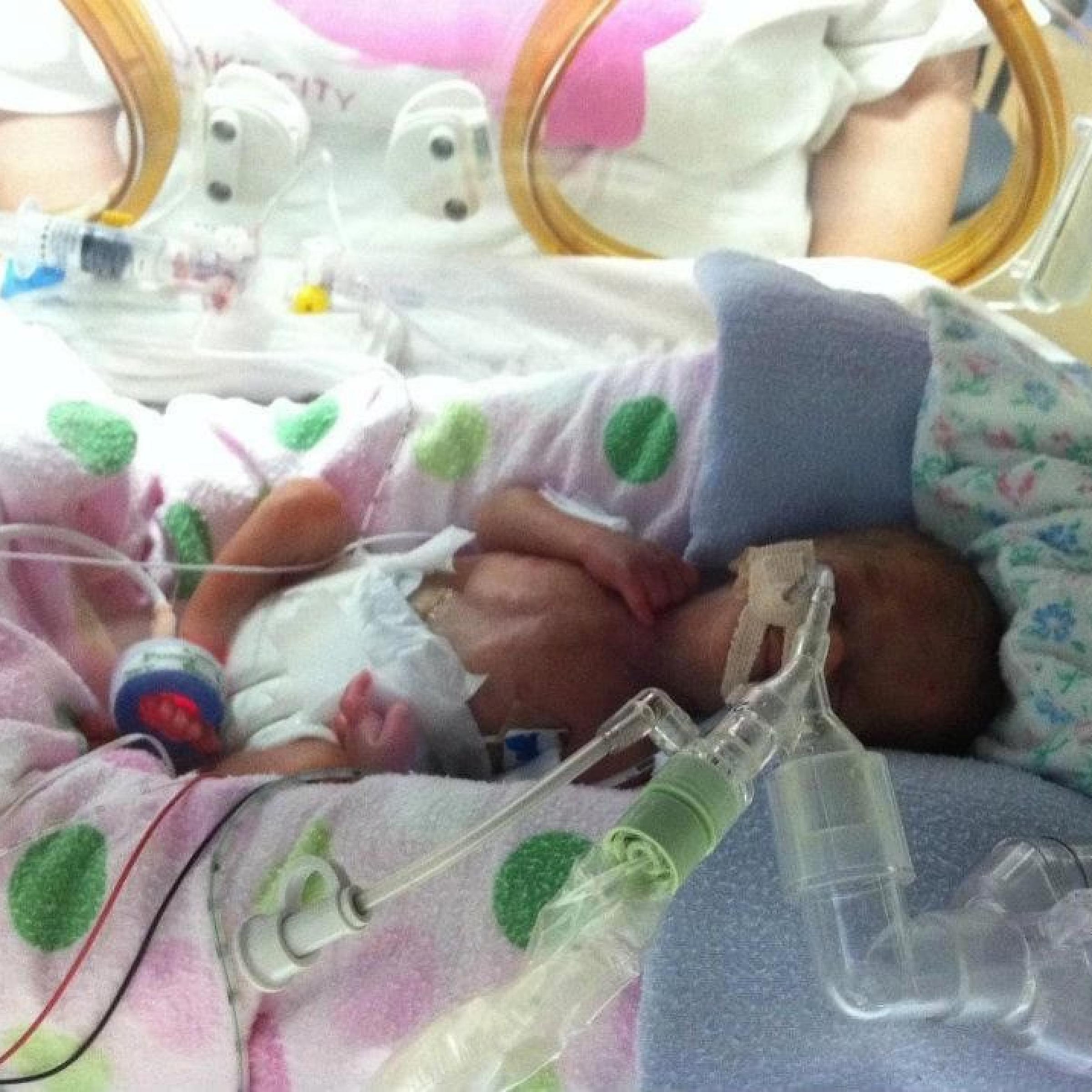 Bentley in a NICU incubator