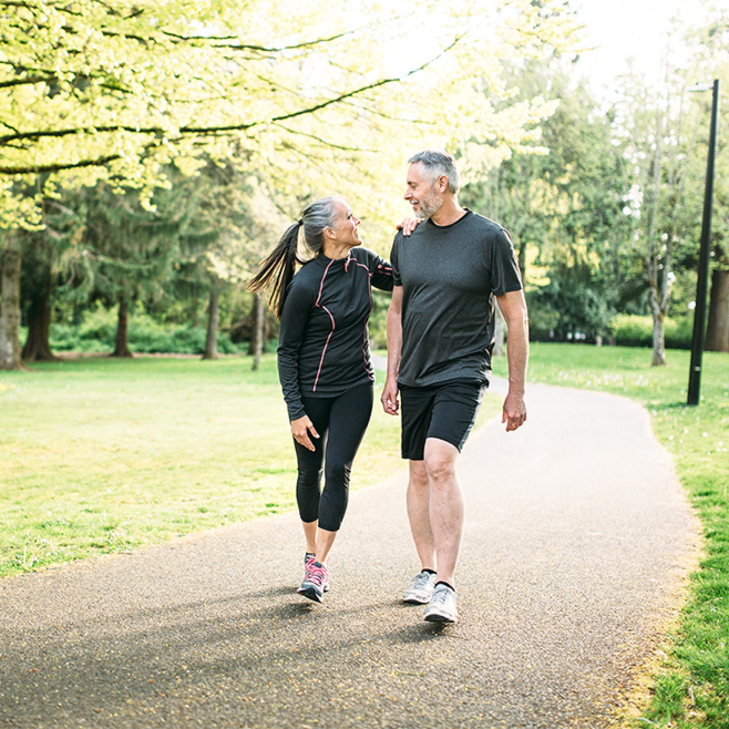 Couple Walking in Park