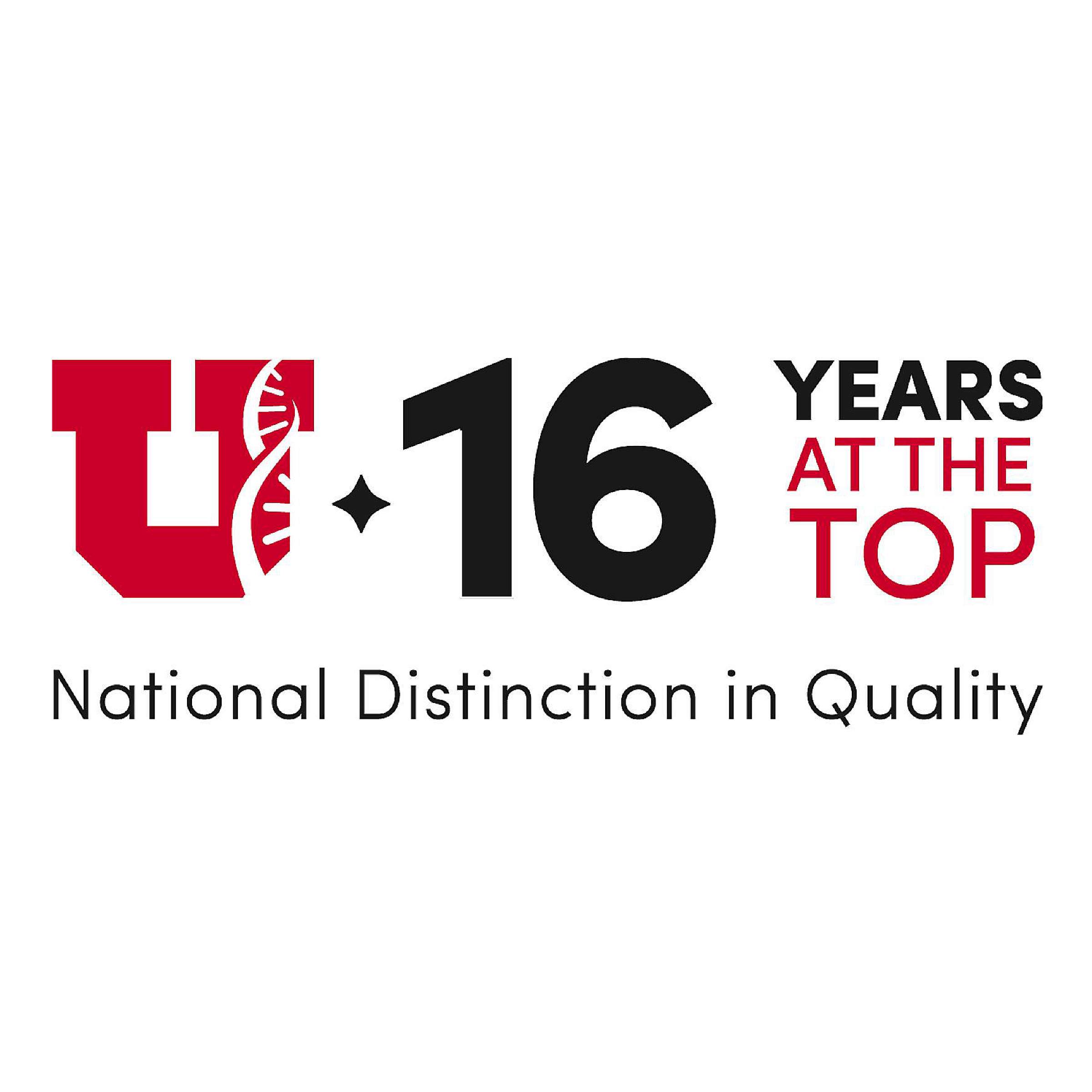 Vizient National Distinction in Quality designation for 16 years at University of Utah Health