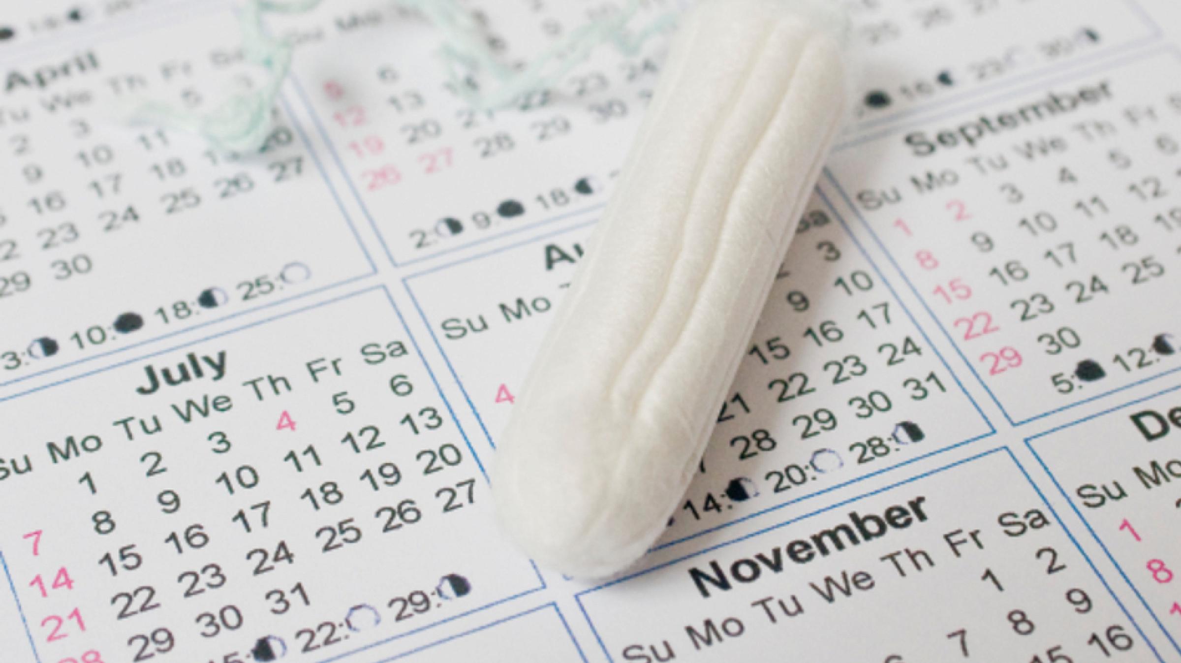 Tampon on a calendar